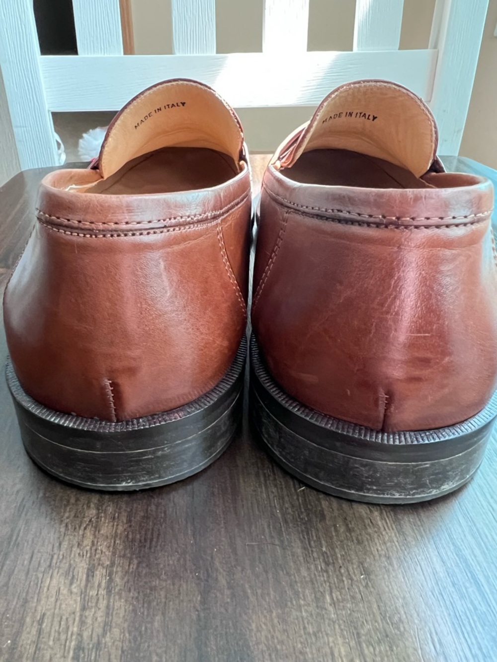 Johnston & Murphy Handcrafted in Italy Brown Leather Tassel Loafers 10 M - Picture 16 of 16
